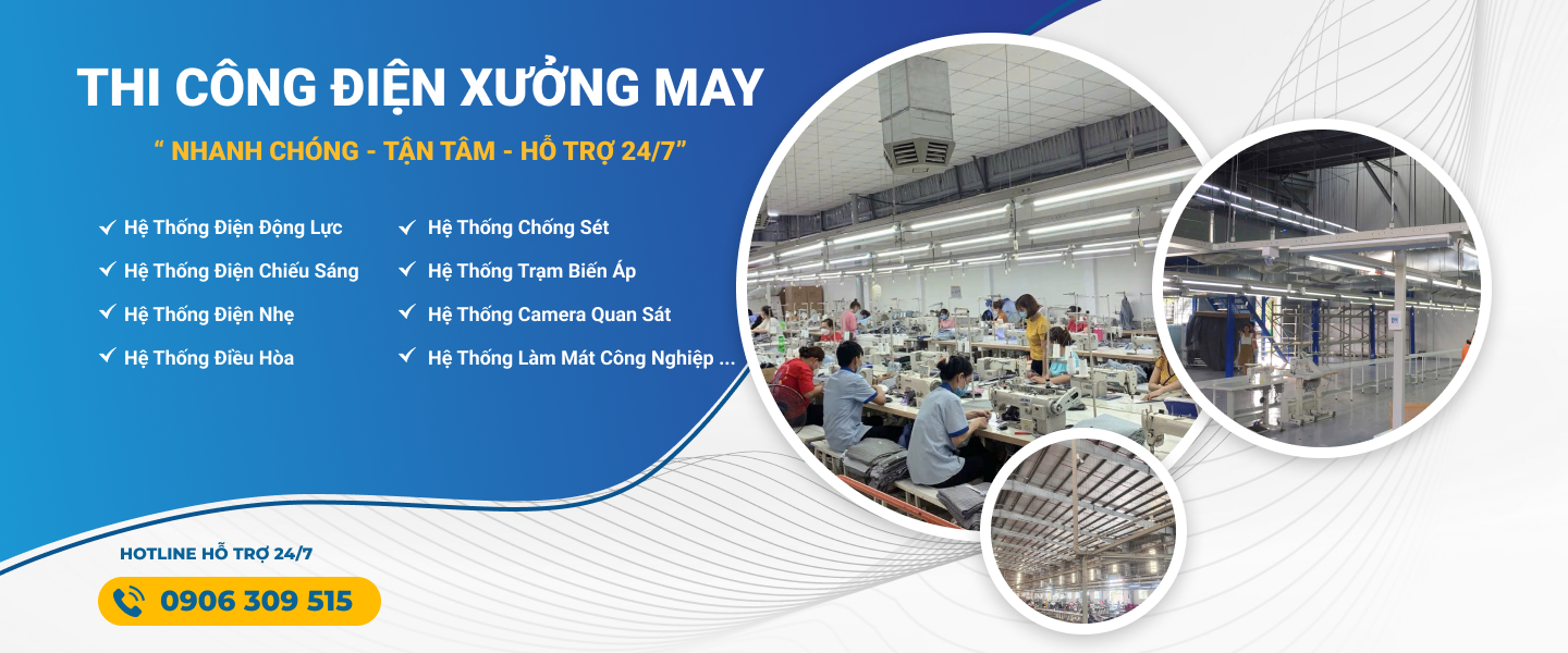 Thi công điện xưởng may